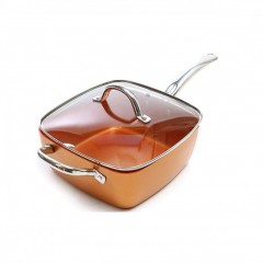 Tigaie din aluminiu patratata cu interior placat cupru,24cm,4 piese