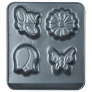 Tava copt cu 4 forme din otel carbon 18x16 cm