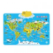 Harta interactiva a lumii cu animale,limba engleza