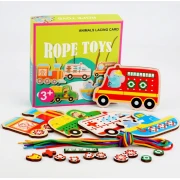 Puzzle educativ cu snururi,multicolor