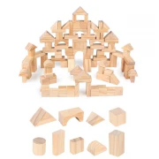 Cuburi de constructie Karemi, din lemn,100 piese