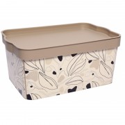 Cutie depozitare cu capac,45 x 30 x 24 cm, 24 Litri, crem