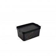 Cutie depozitare cu capac,45 x 30 x 24 cm, 24 Litri, negru