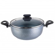 Cratita din aluminiu placata cu ceramica,capac sticla, 2.2 Litri, 20 cm