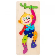 Puzzle educativ din lemn pentru copii, maimuta, 30 x 12.8 x 0.6 cm