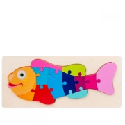 Puzzle educativ din lemn pentru copii, peste, 30 x 12.8 x 0.6 cm