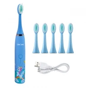 Periuta de dinti electrica LilaCare pentru copii, incarcare USB, 6 capete