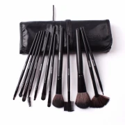 Set 12 pensule make-up cu husa neagra
