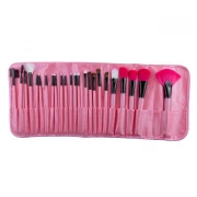 Set 24 pensule make-up cu husa roz