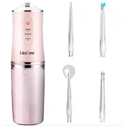 Irigator bucal profesional, dus bucal Lila Care, 4 Capete, 220 ml, roz