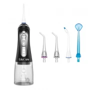 Irigator oral portabil, dus bucal LilaCare, 3 moduri, 4 capete 320 ml, Negru