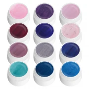 12 gel color cu sclipici Lila Rossa
