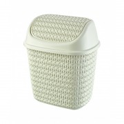 Cos de gunoi cu capac, 20 x 26 x 30 cm, 7.5 L, crem