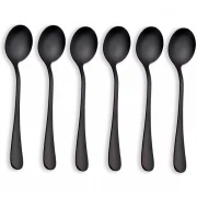 Set 6 linguri din inox, negru