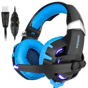 Casti gaming stereo Onikuma K2 7.1 Pro, microfron rotativ, albastru