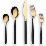 Set 30 tacamuri din inox, negru/auriu