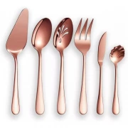 Set 6 tacamuri inox, auriu/roz