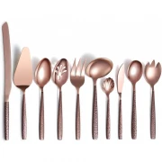 Set 10 tacamuri inox, roz auriu/maro