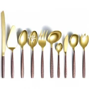 Set 10 tacamuri din inox, auriu/maro