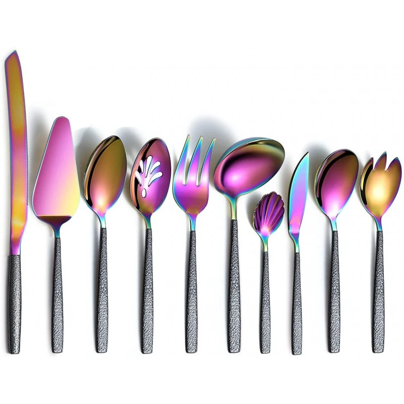 Set 10 tacamuri din inox, mutlticolor