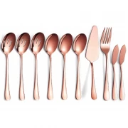 Set 10 tacamuri din inox, auriu/roz