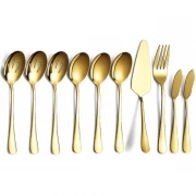 Set 10 tacamuri din inox, auriu