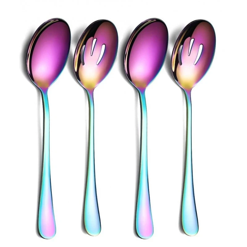 Set 4 linguri din inox, multicolor