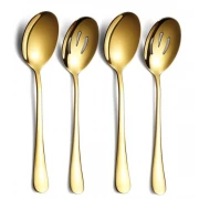 Set 4 linguri din inox, auriu