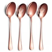 Set 4 linguri din inox, auriu/roz