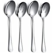 Set 4 linguri din inox, argintiu