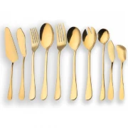 Set 10 tacamuri din inox, auriu