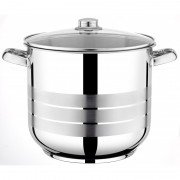 Oala din inox cu capac din sticla, 24 cm, 9 Litri