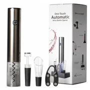 Set tirbuson electric, 4 Accesorii, USB, Inox/plastic