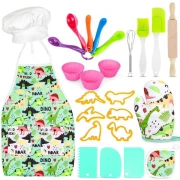 Set ustensile bucatarie pentru copii, accesorii de gatit, sort, boneta, 26 piese