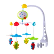 Carusel muzical pentru patut bebe,rotire automata, buton reglare volum, 45 x 28 x 30 cm,  multicolor,