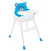Scaun 3 in 1 pentru copii cu masuta detasabila,Teddy Bear, albastru