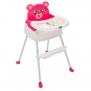 Scaun 3 in 1 pentru copii cu masuta detasabila,Teddy Bear, roz