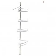 Etajera colt pentru baie, 4 polite, inaltime reglabila 1-2.6 m