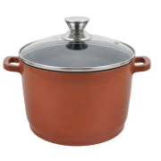 Oala tip tuci din aluminiu cu interior marmorat, 24 cm, capac, 7.3 L