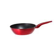 Tigaie wok din aluminiu turnat, interior marmorat, inductie, 28 cm