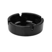 Scrumiera rotunda din sticla, 10 cm, neagra