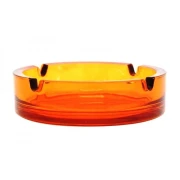 Scrumiera sticla rotunda, 10 cm, portocaliu