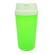 Pahar din plastic cu capac si suport pai pentru Shaker, 450 ml