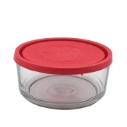 Caserola rotunda din sticla, 1.5 Litri, capac plastic