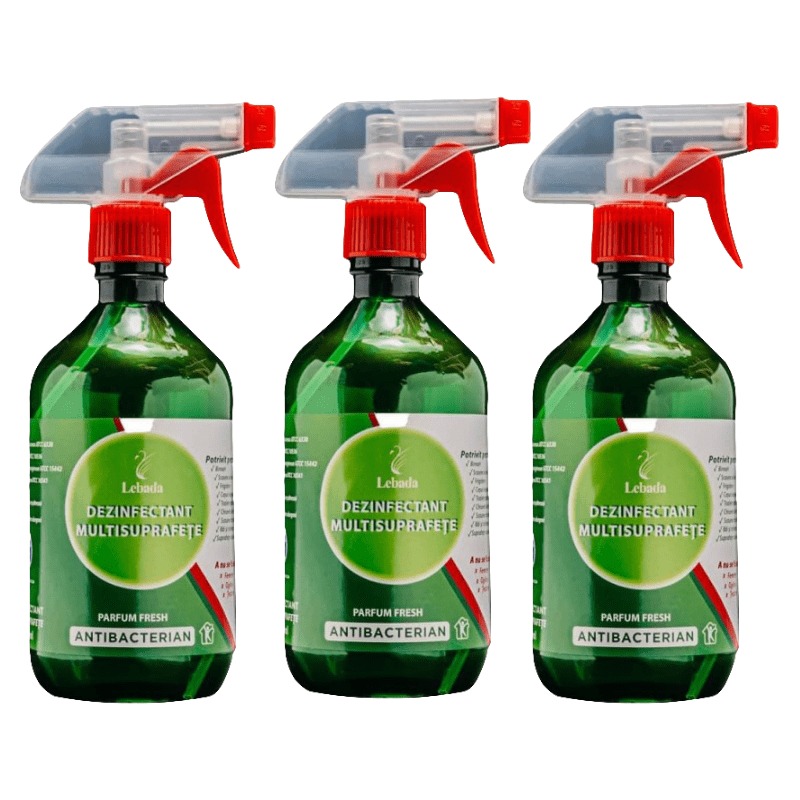 3 Dezinfectant Multisuprafete Antibacterian Lebada, 3x500 ml