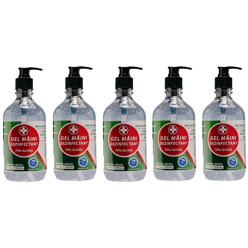 5 Gel dezinfectant Lebada pentru maini,5x500 ml 70% alcool