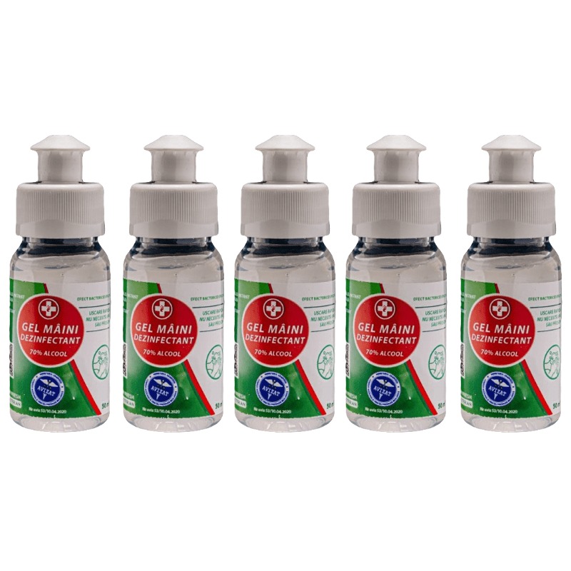 5 Gel dezinfectant Lebada pentru maini, 3x50 ml, 70% alcool