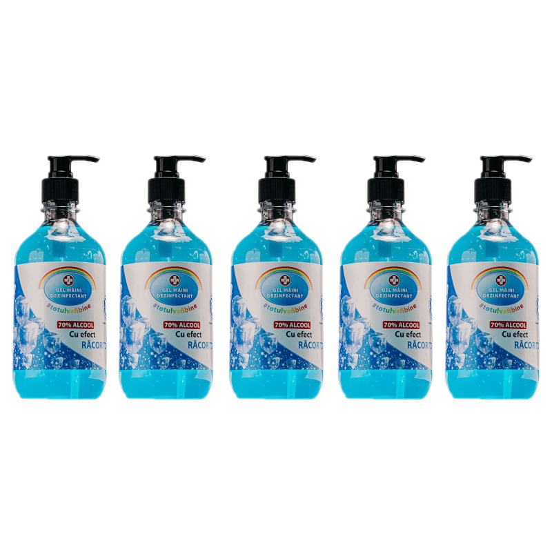 5 Gel dezinfectant Racoritor Lebada pentru maini 70% alcool,5x500ml