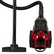 Aspirator fara sac Hausberg, Multi-Cyclone Vacuum Cleaner, 3L, 700W, 79dB, negru/rosu