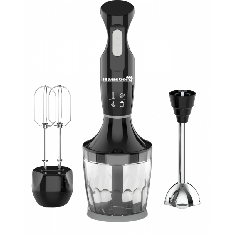 Blender 3 in 1 Hausberg, 0.75 l, 600 W, negru